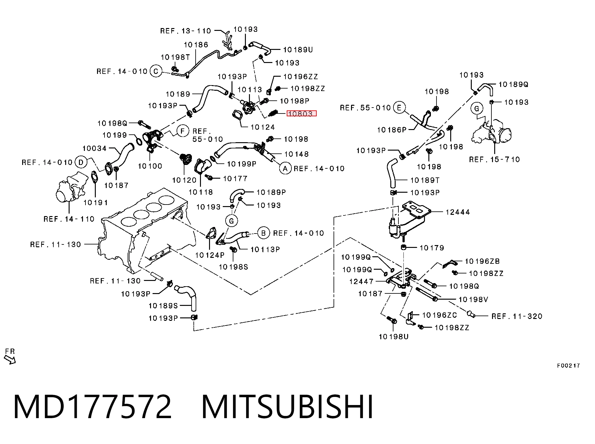 MD177572 Mitsubishi Czujnik temperatury płynu chłodzącego