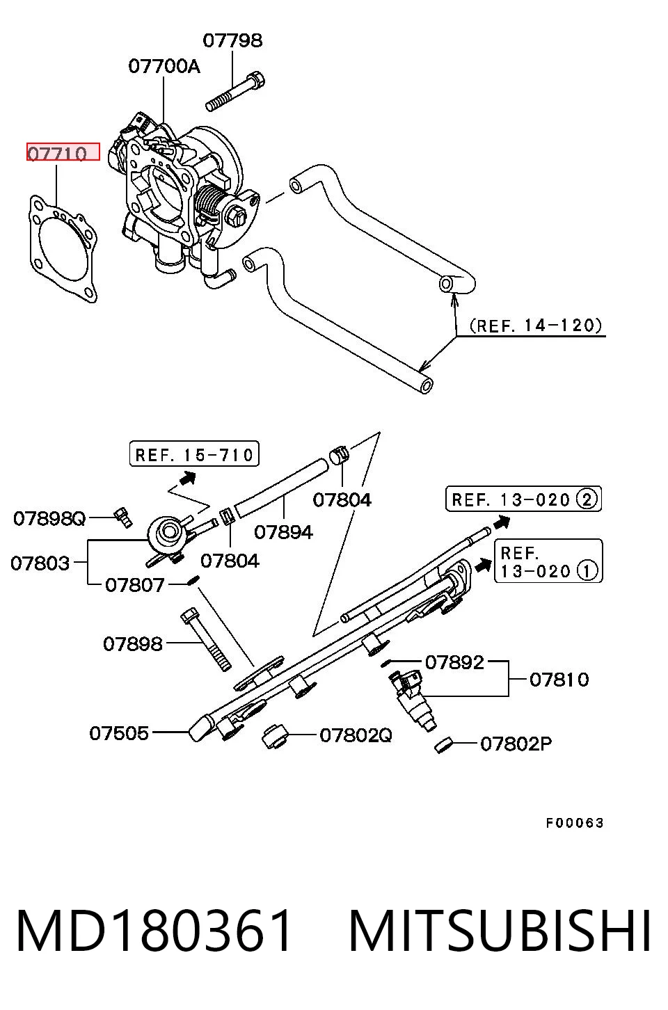 MD180361 Mitsubishi Uszczelka przepustnicy
