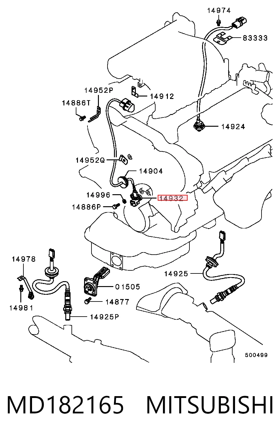 MD182165 Mitsubishi Czujnik położenia wału korbowego