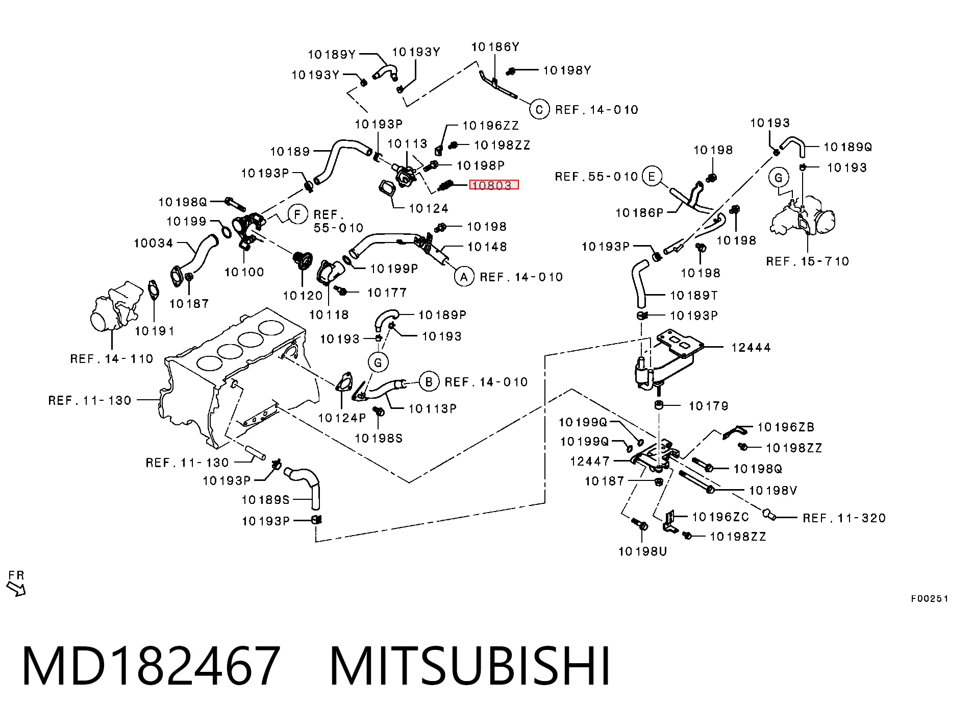 MD182467 Mitsubishi Czujnik temperatury płynu chłodzącego