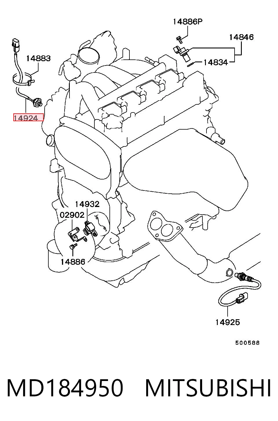 Czujnik stukowy (czujnik spalania stukowego) do Mitsubishi Lancer VI CJ, CP