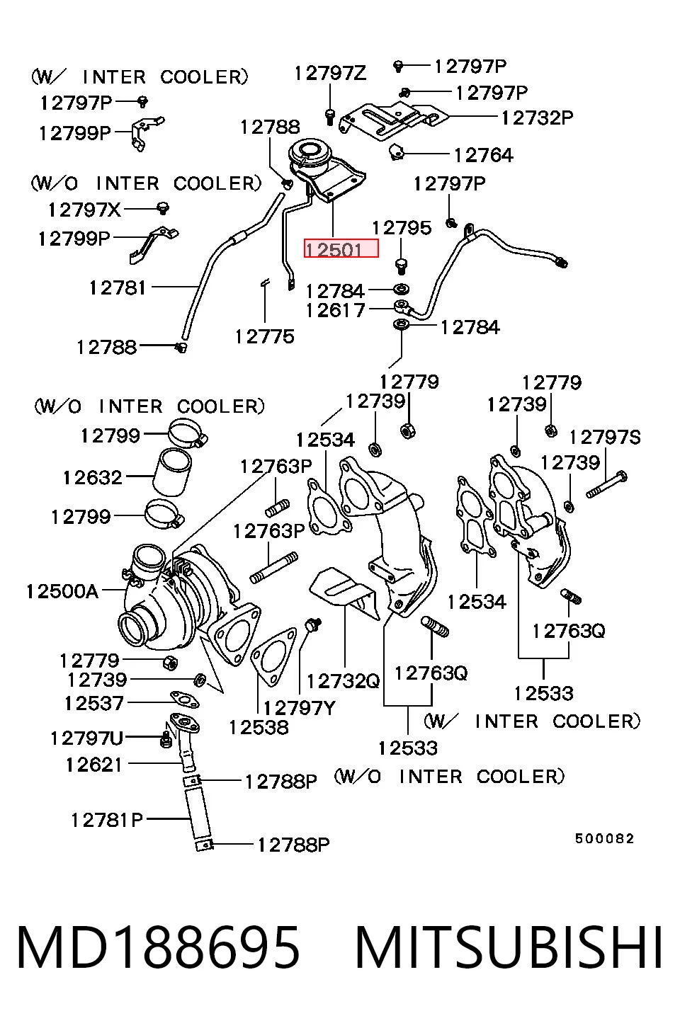 MD188695 Mitsubishi Zawór (aktuator) sterowania turbiną