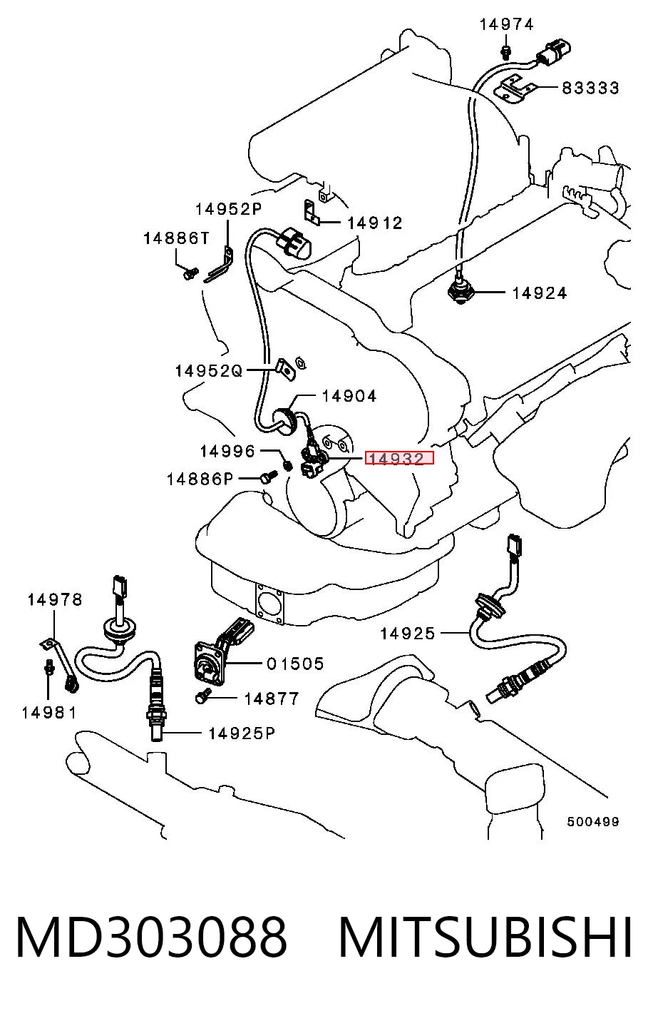 MD303088 Mitsubishi Czujnik położenia wału korbowego