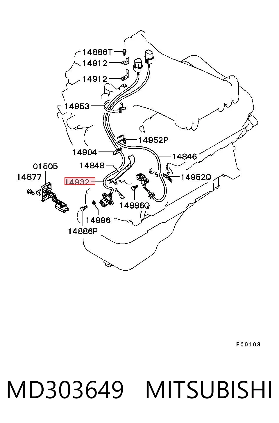 MD303649 Mitsubishi Czujnik położenia wału korbowego