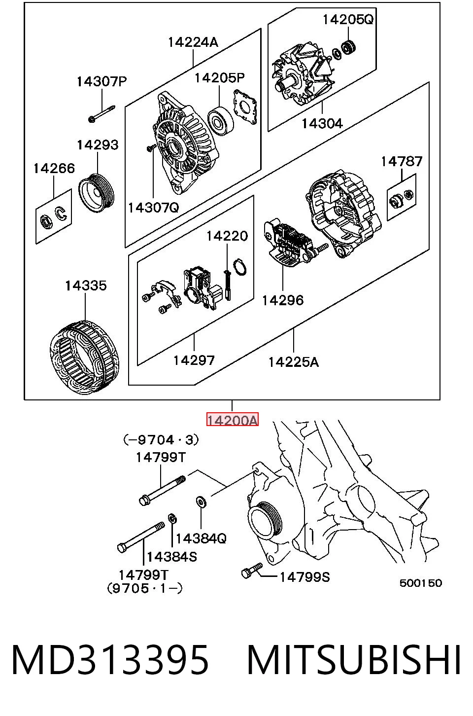 MD313395 Mitsubishi Alternator