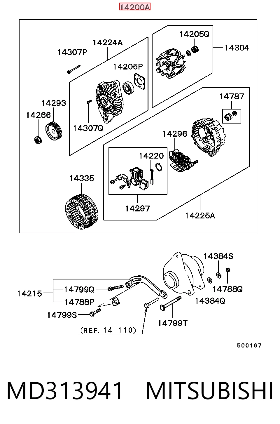 MD313941 Mitsubishi Alternator