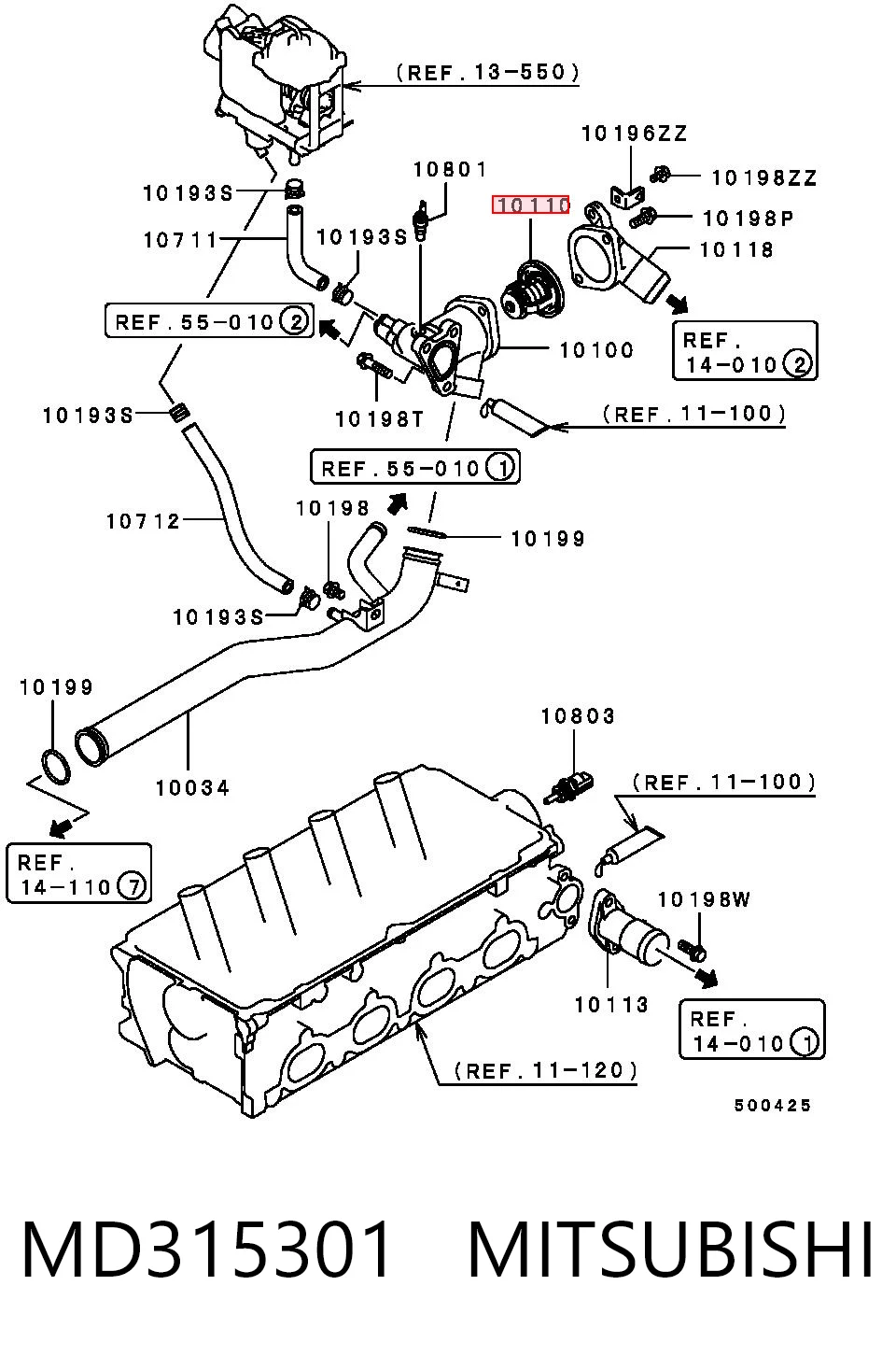 MD315301 Mitsubishi Termostat