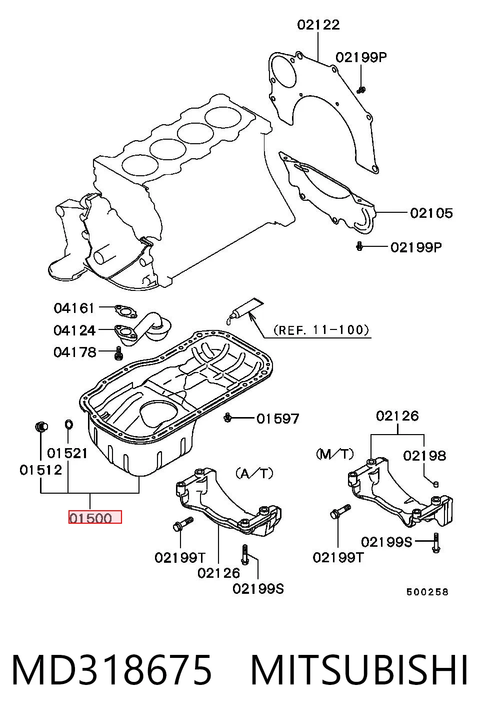 MD318675 Mitsubishi Miska olejowa silnika