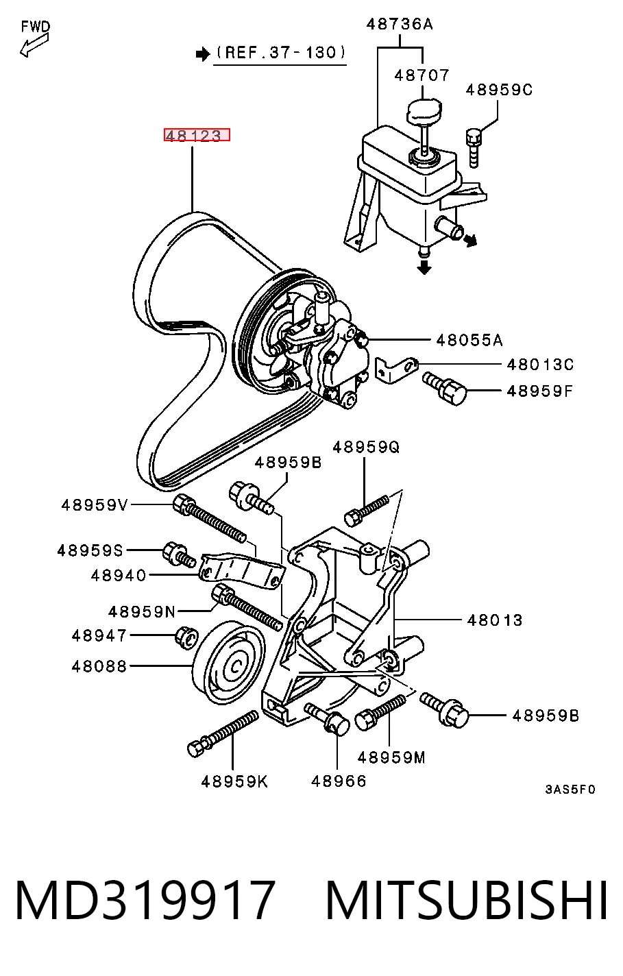 Pas napędowy mechanizmów MD326782 Hyundai/Kia