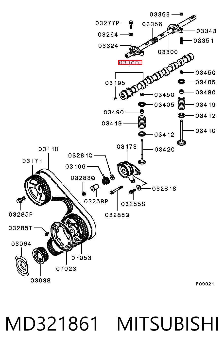 Wał rozrządu silnika do Mitsubishi Pajero I L04G, L14G