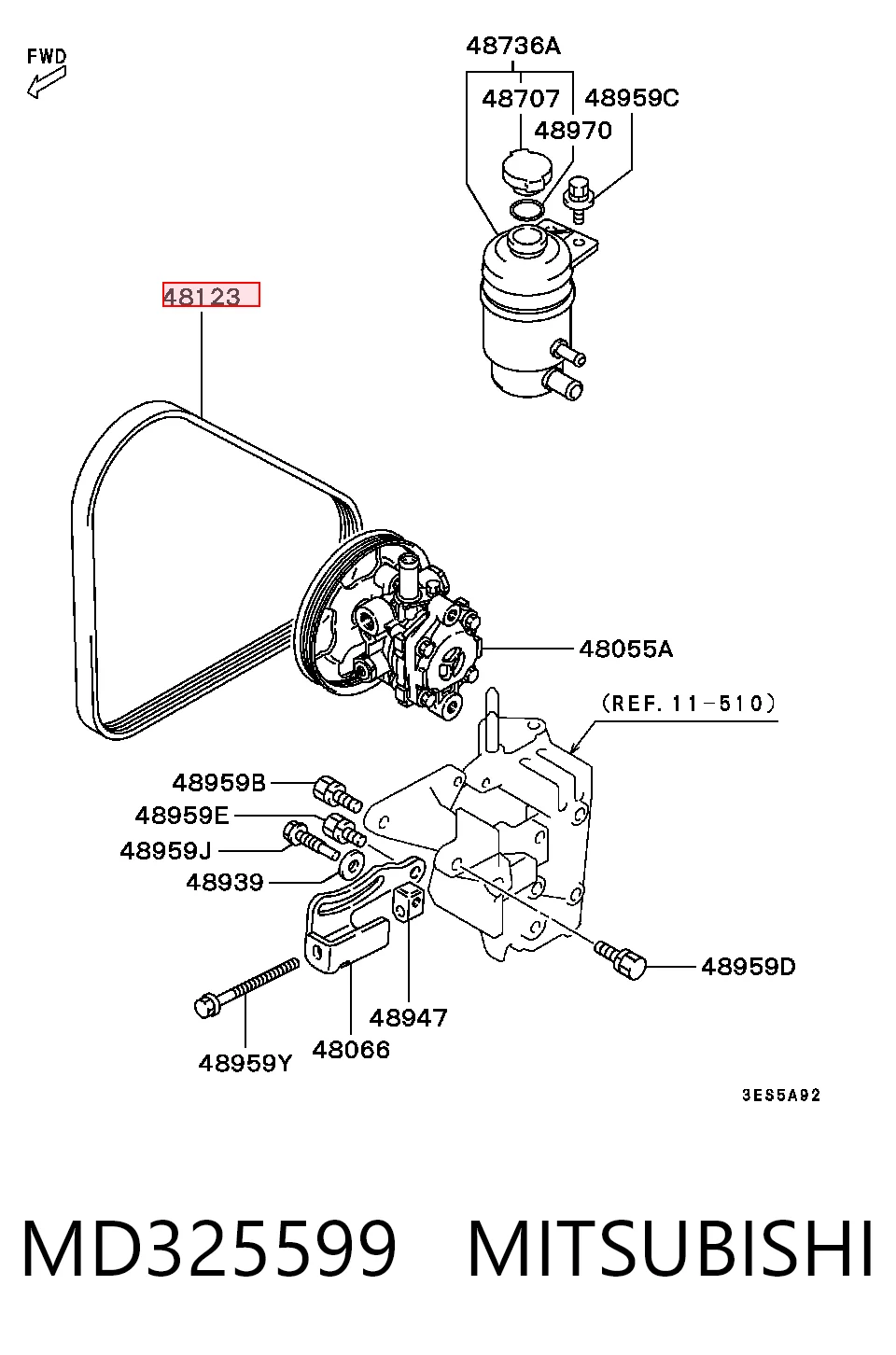 Pas napędowy mechanizmów Mitsubishi Lancer VI sedana (CJ, CP) (1995 - 2003) cena, od 10,49 USD