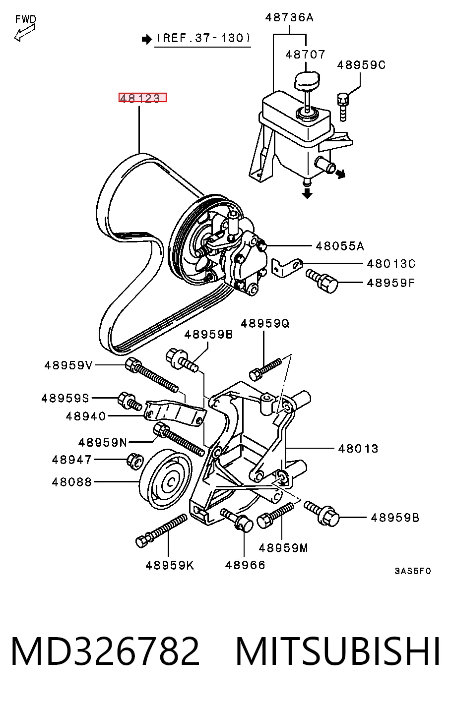 Pas napędowy mechanizmów Hyundai/Kia MD326782