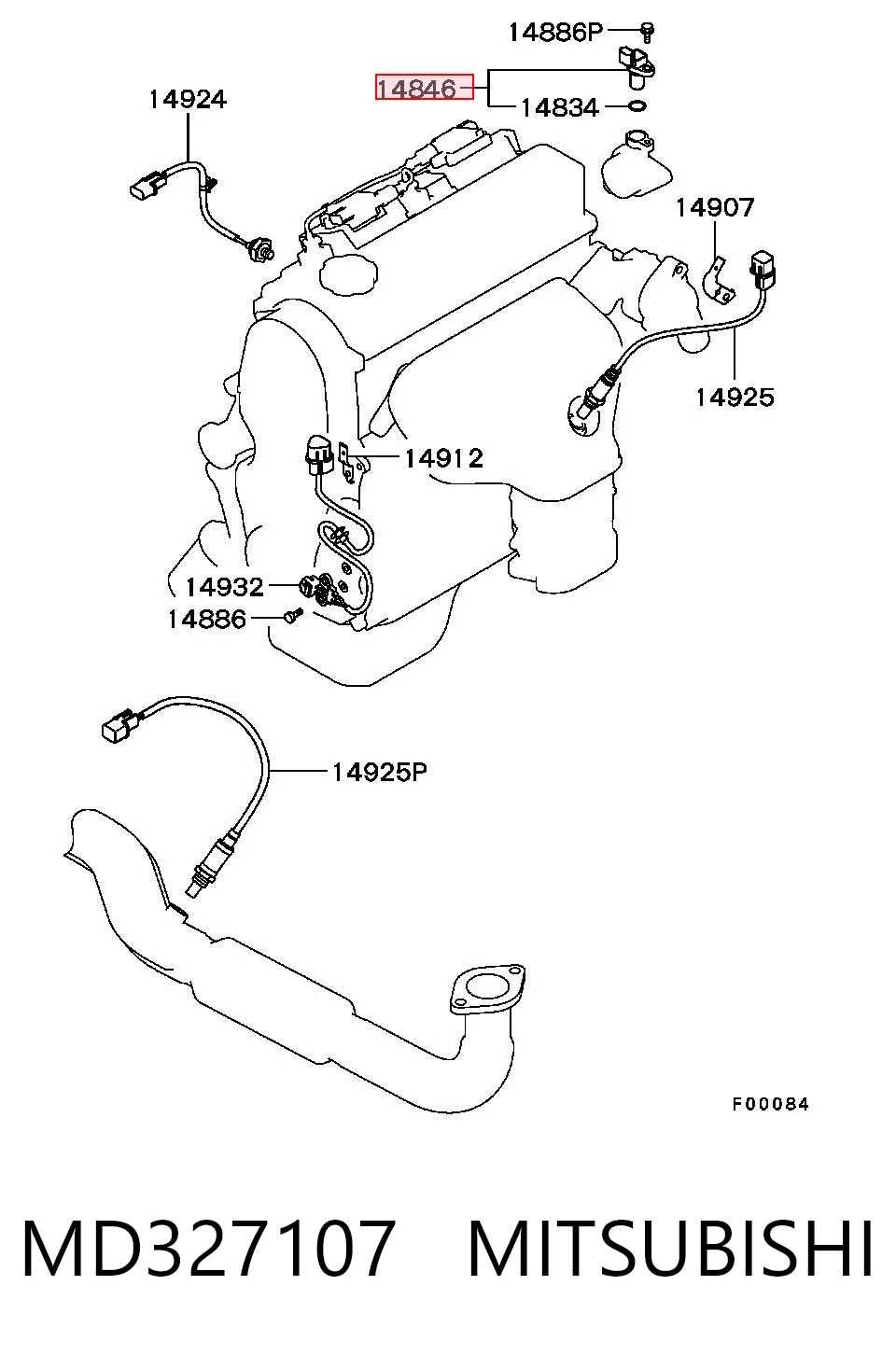 MD327107 Mitsubishi Czujnik położenia wałka rozrządu