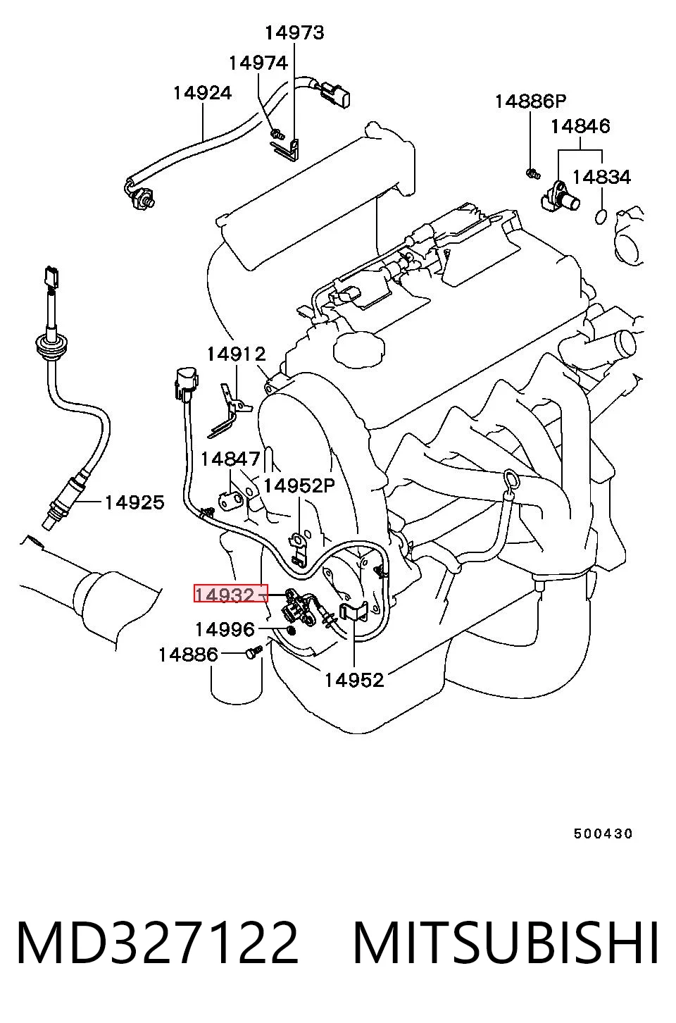 MD327122 Mitsubishi Czujnik położenia wału korbowego