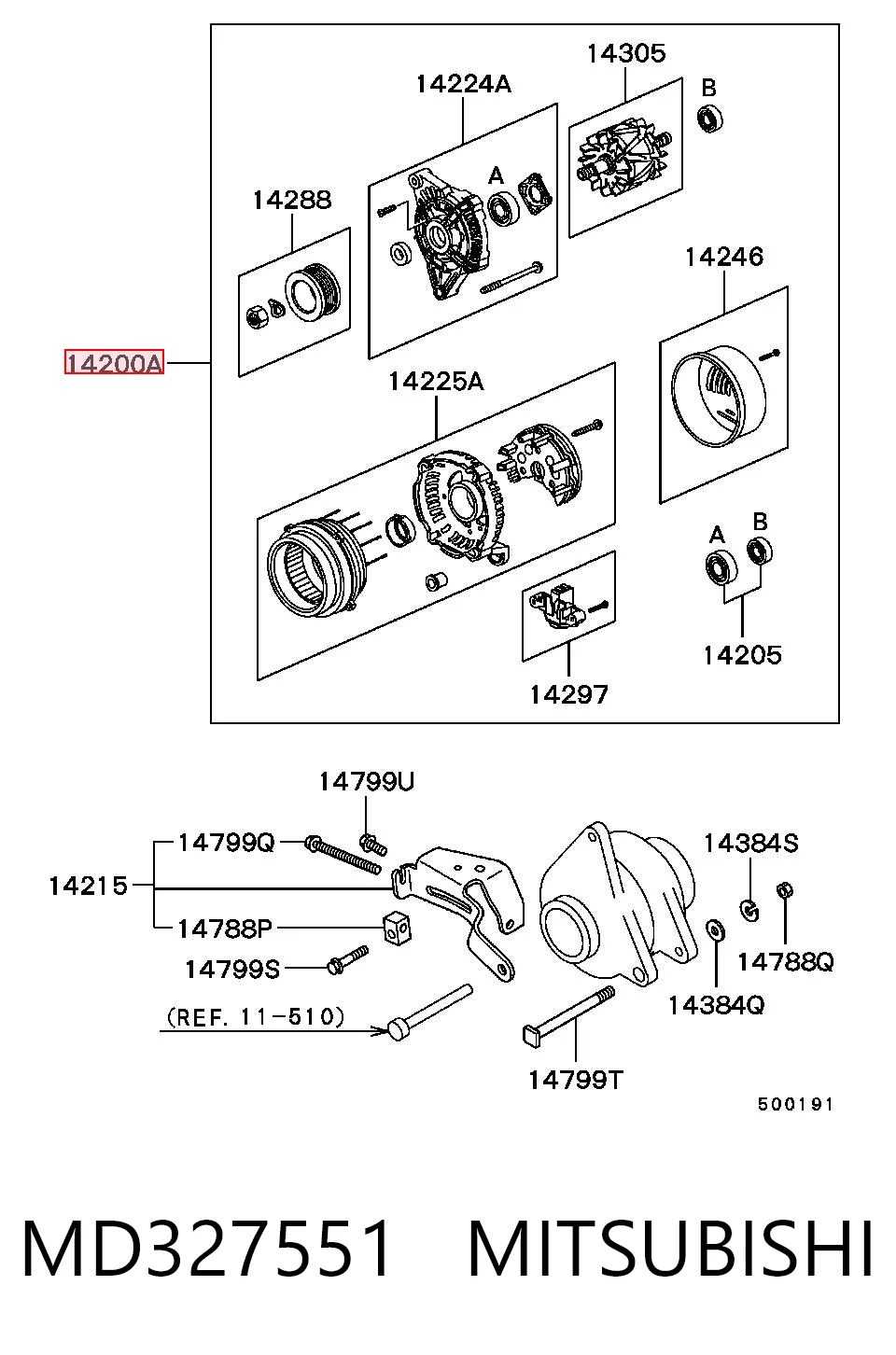 MD327551 Mitsubishi Alternator