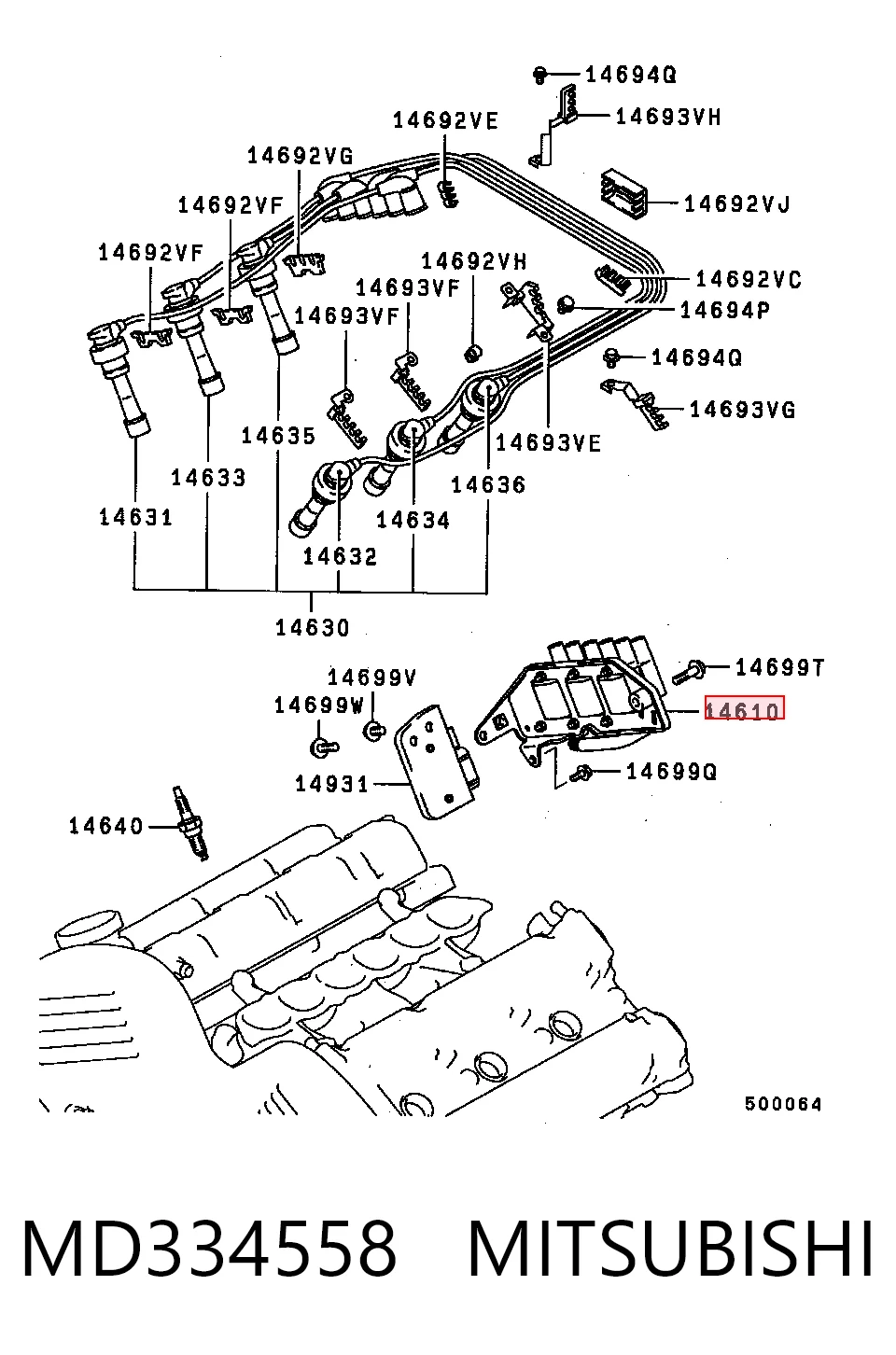 Cewka zapłonowa Mitsubishi Galant VII sedana (E5A, E7A, E8A) (1992 - 1996) cena, od 29,76 USD