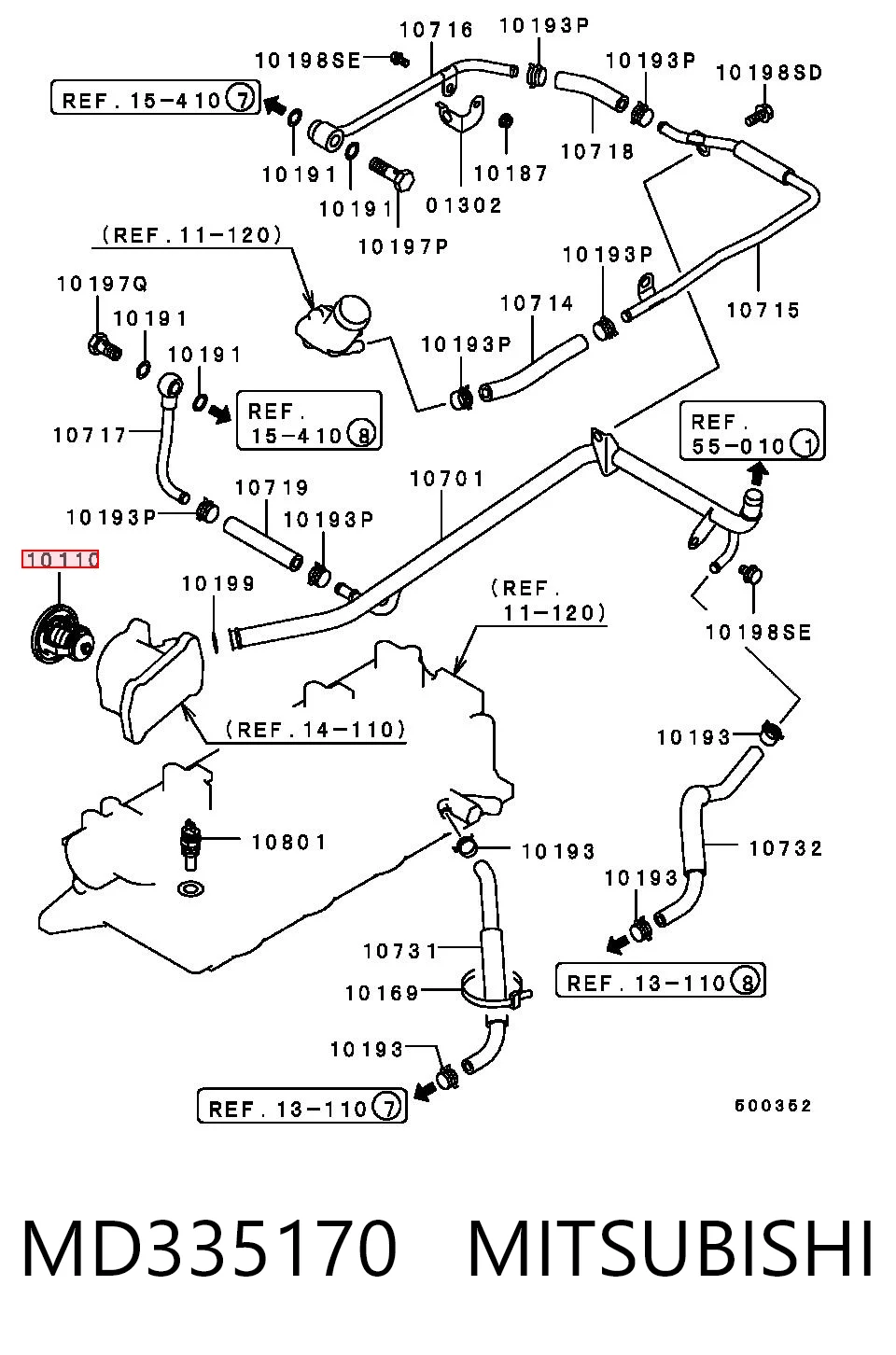 MD335170 Mitsubishi Termostat