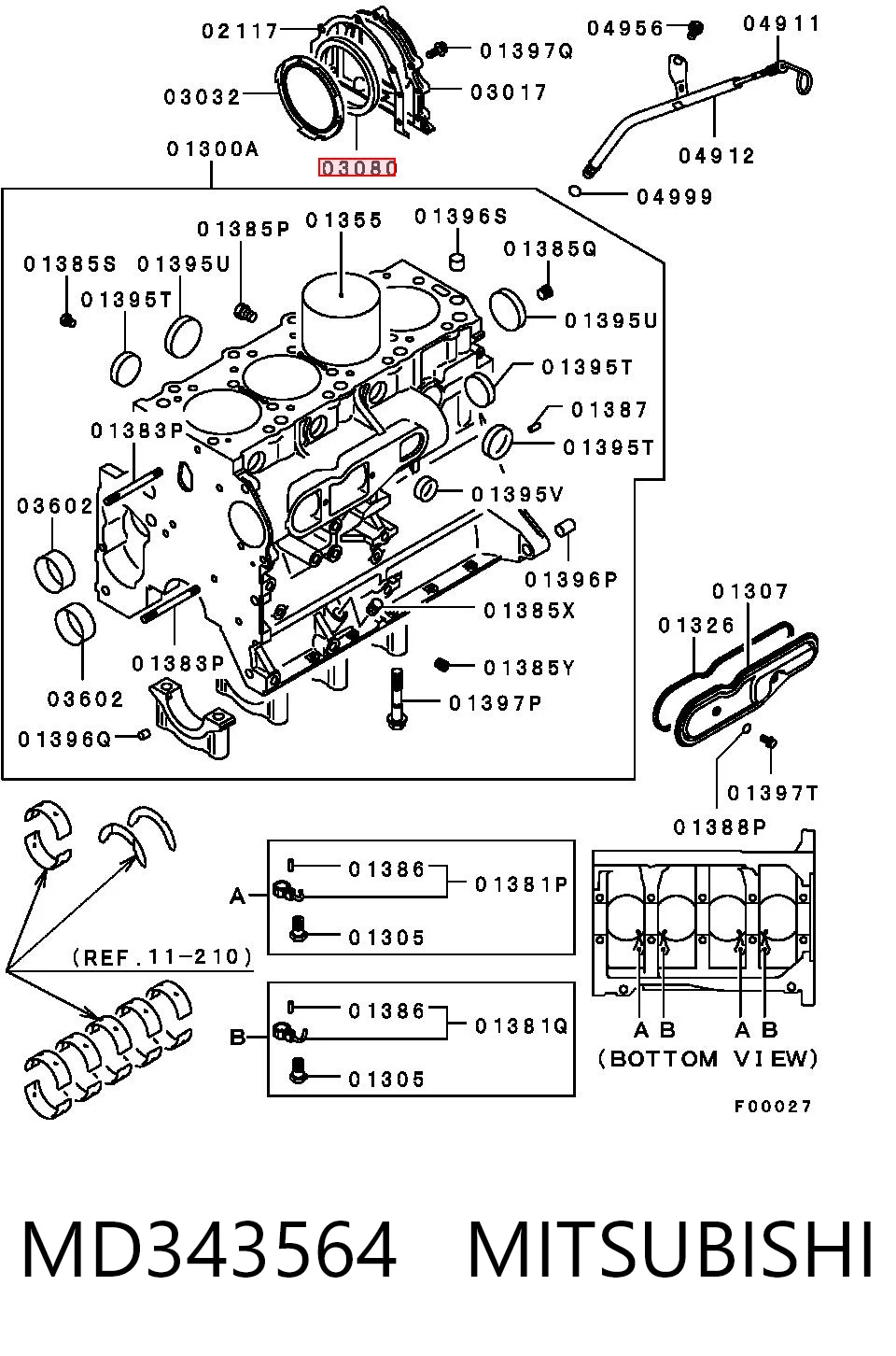 AM0111399 Mazda Uszczelniacz wału korbowego silnika tylny