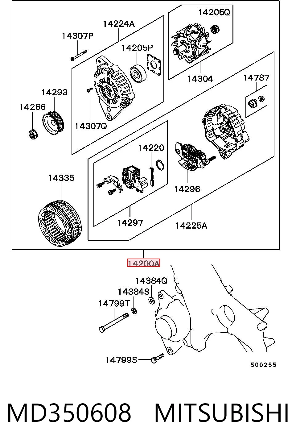 MD350608 Mitsubishi Alternator
