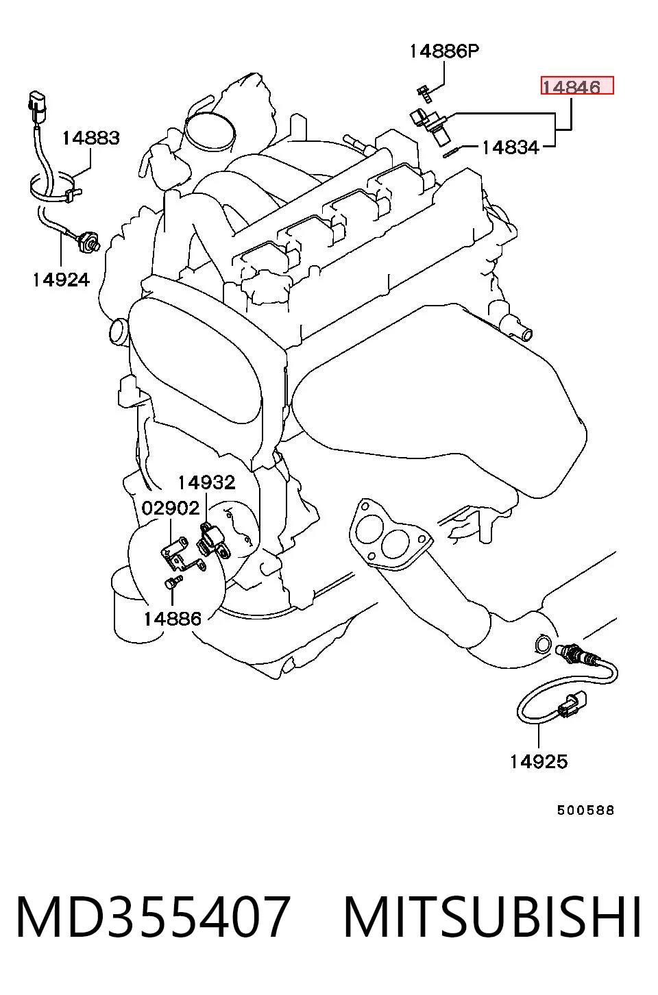Czujnik położenia wałka rozrządu do Mitsubishi Pajero PININ H60, H70