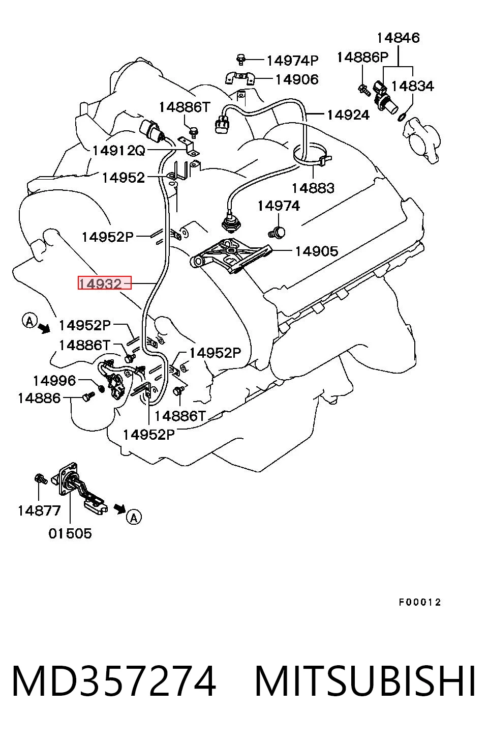 MD357274 Mitsubishi Czujnik położenia wału korbowego