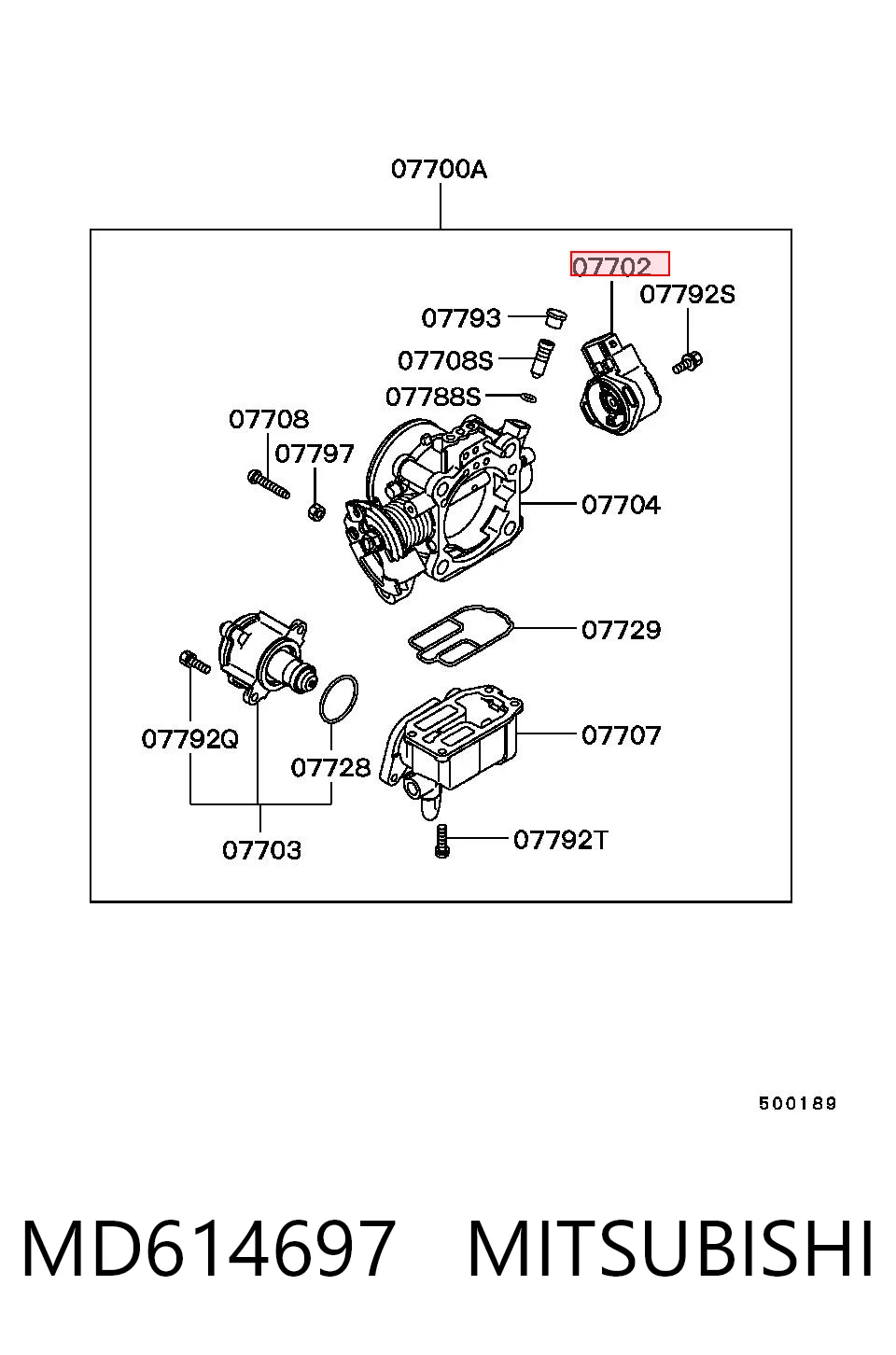 MD614697 Mitsubishi Czujnik położenia przepustnicy (potencjometr)