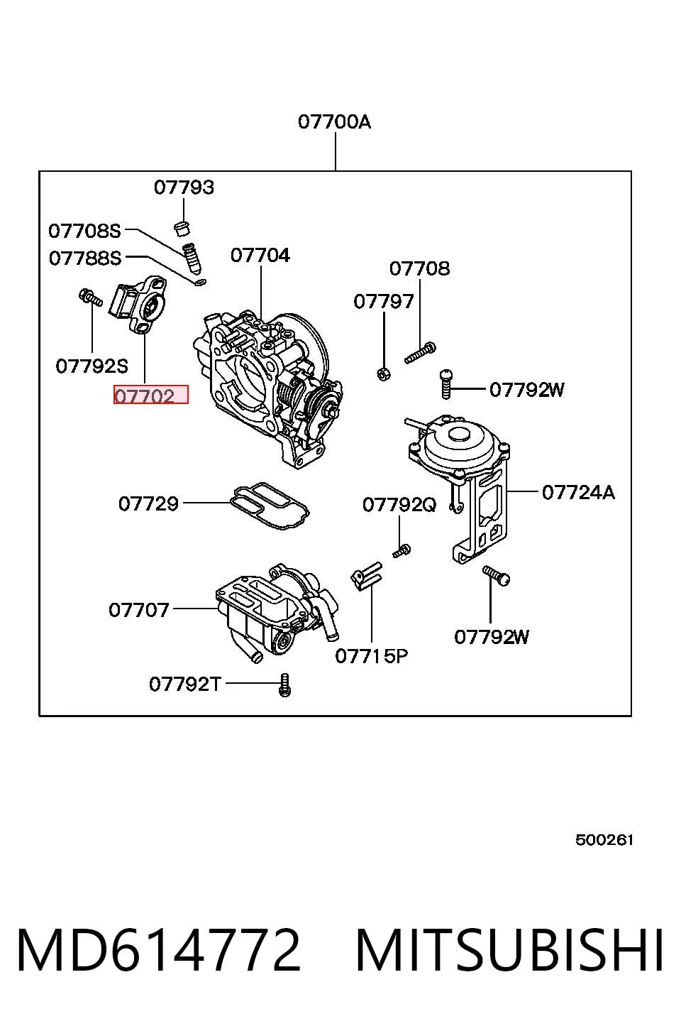 MD614772 Mitsubishi Czujnik położenia przepustnicy (potencjometr)