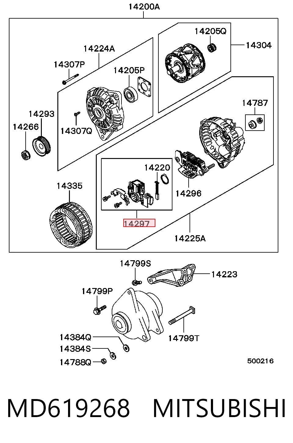 MD619268 Mitsubishi Regulator alternatora (przekaźnik ładowania)