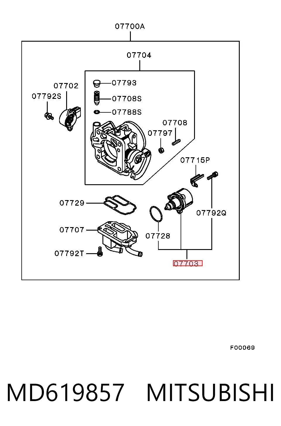 MD619857 Mitsubishi Regulator przepustnicy