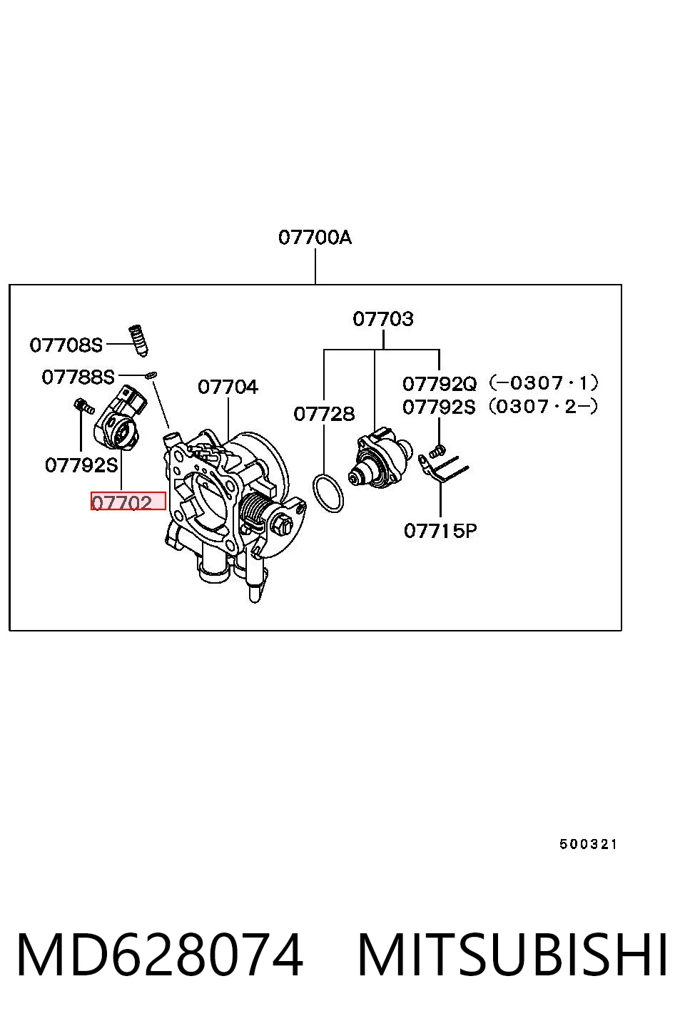MD628074 Mitsubishi Czujnik położenia przepustnicy (potencjometr)