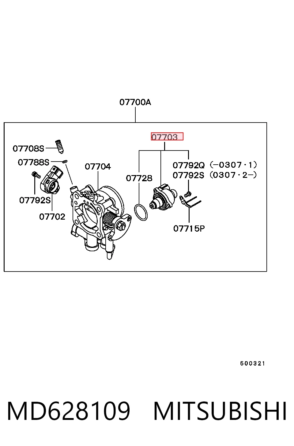 MD628109 Mitsubishi Regulator biegu jałowego