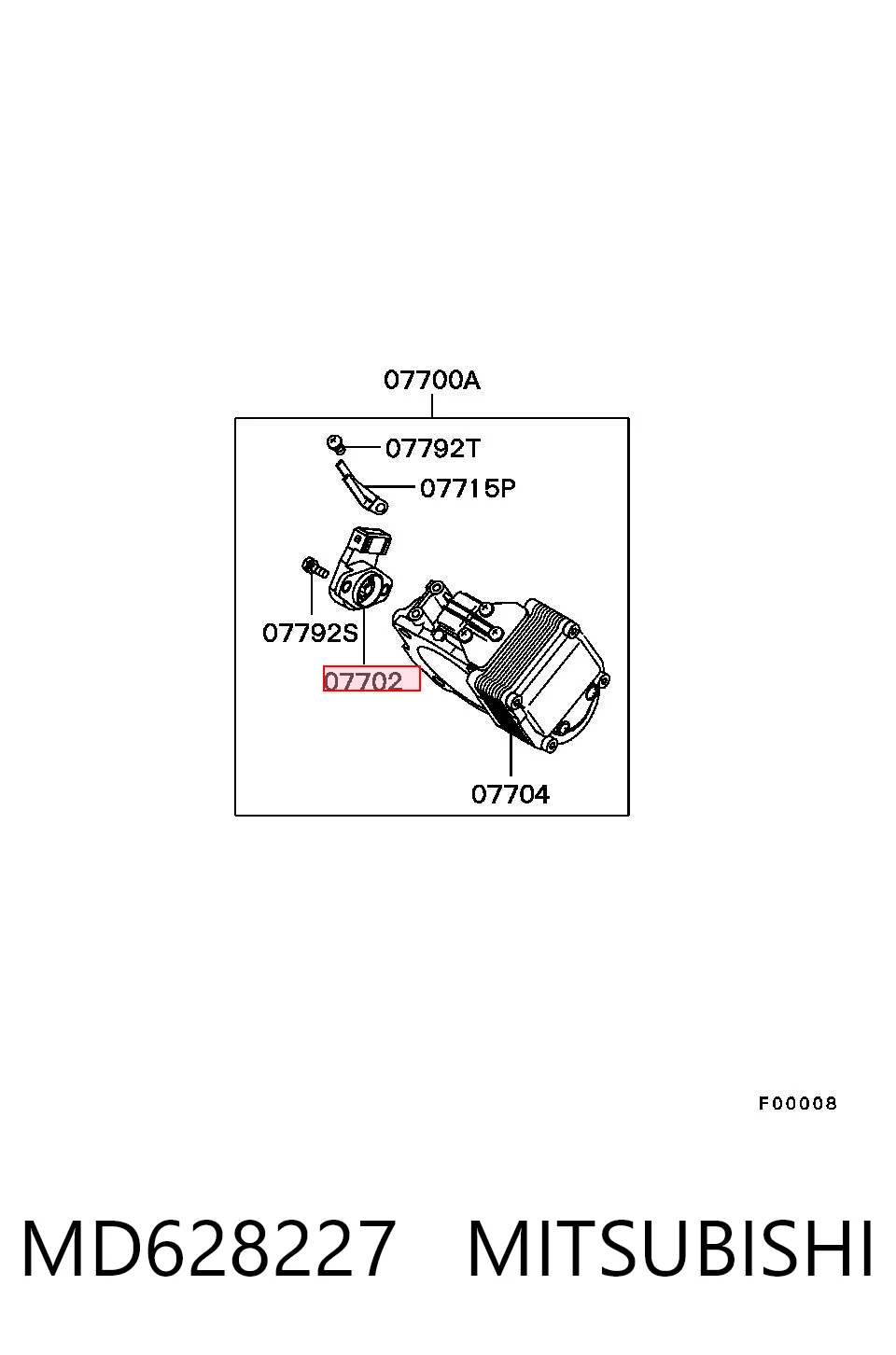 MD628227 Mitsubishi Czujnik położenia przepustnicy (potencjometr)