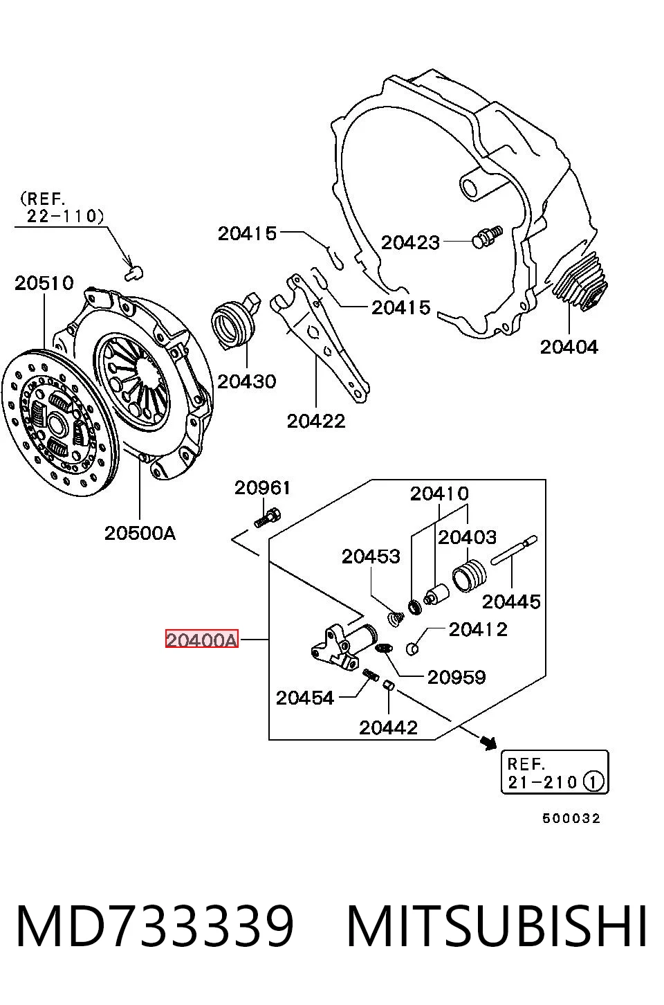 Cylinder roboczy sprzęgła do Mitsubishi Pajero L04G, L14G