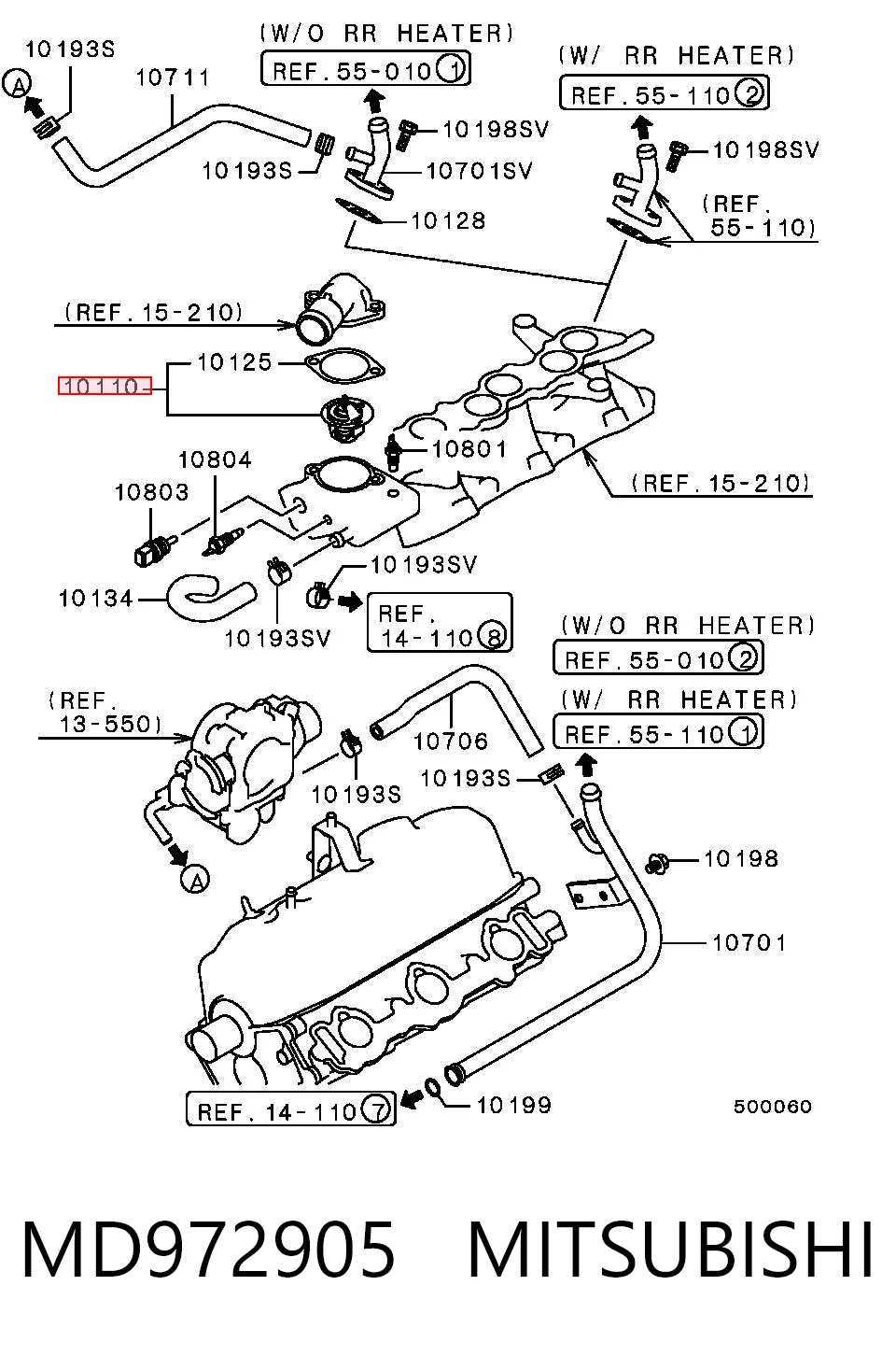 MD972905 Mitsubishi Termostat