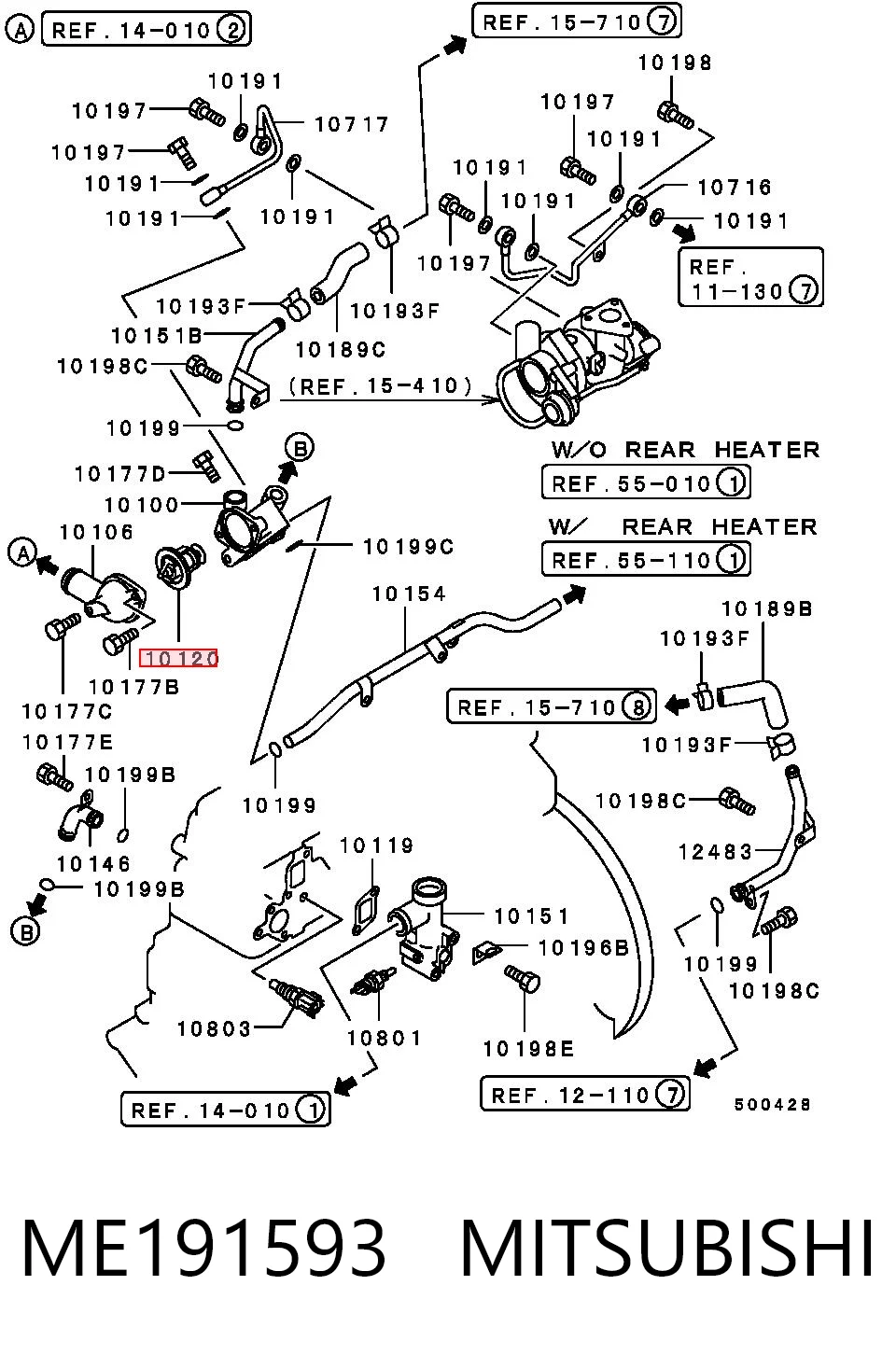 ME191593 Mitsubishi Termostat