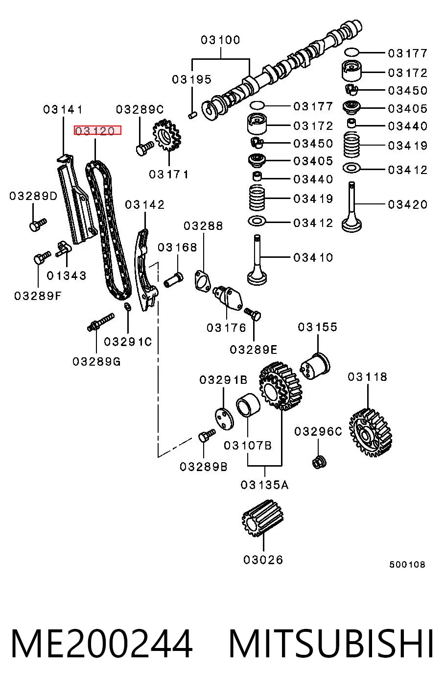ME200244 Mitsubishi Łańcuch rozrządu