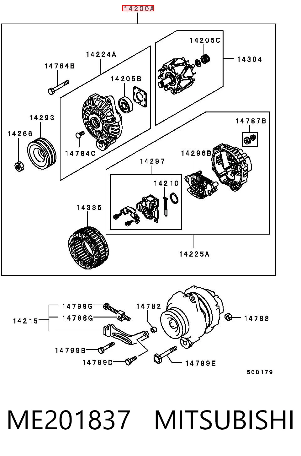 ME201837 Mitsubishi Alternator