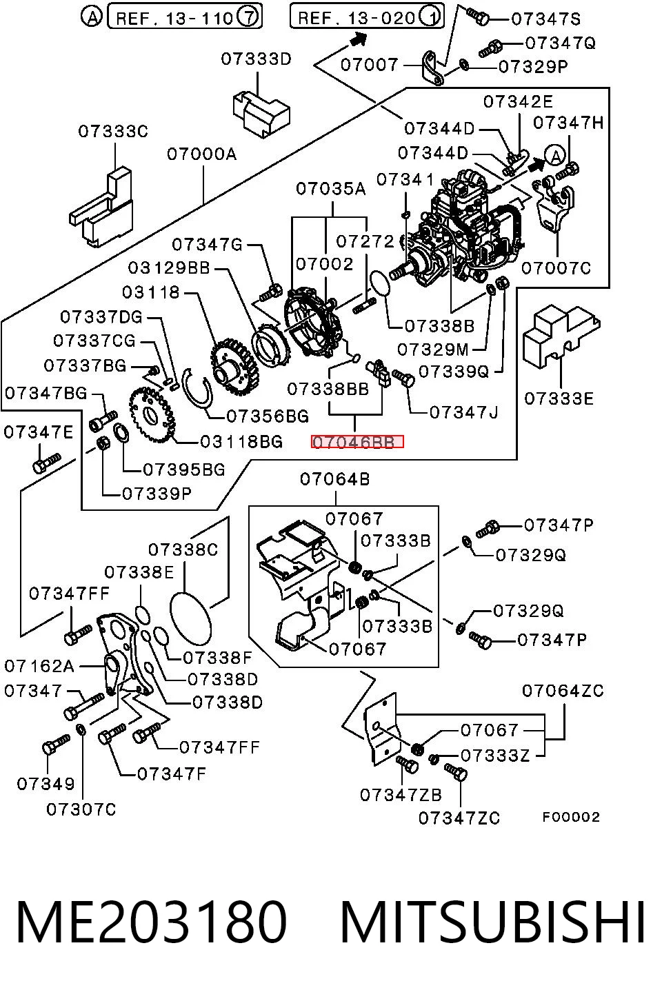 ME203180 Mitsubishi Czujnik położenia wału korbowego