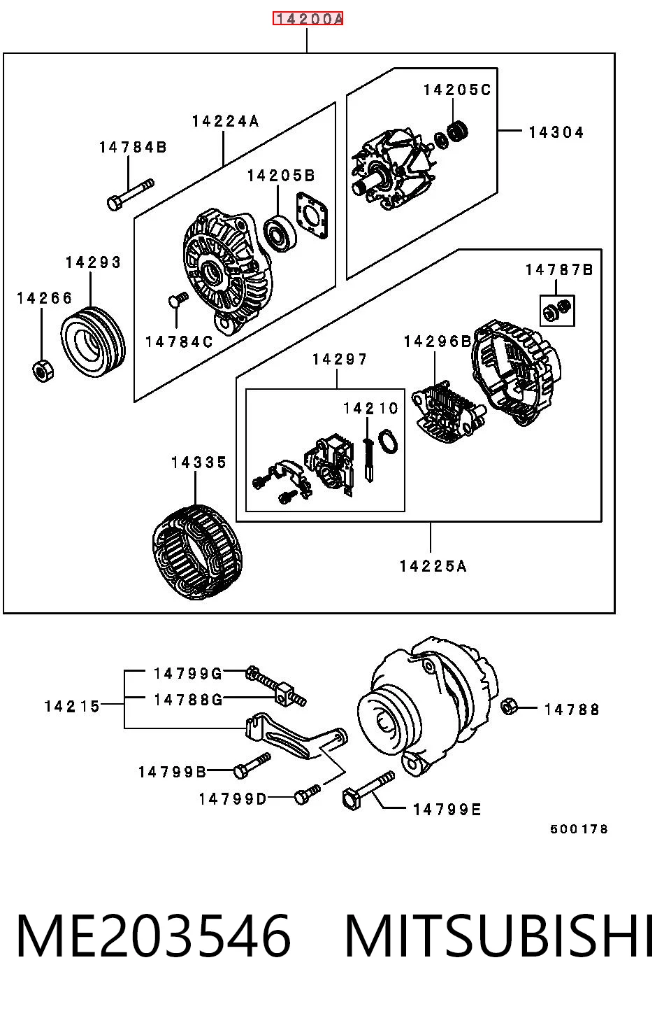 ME203546 Mitsubishi Alternator