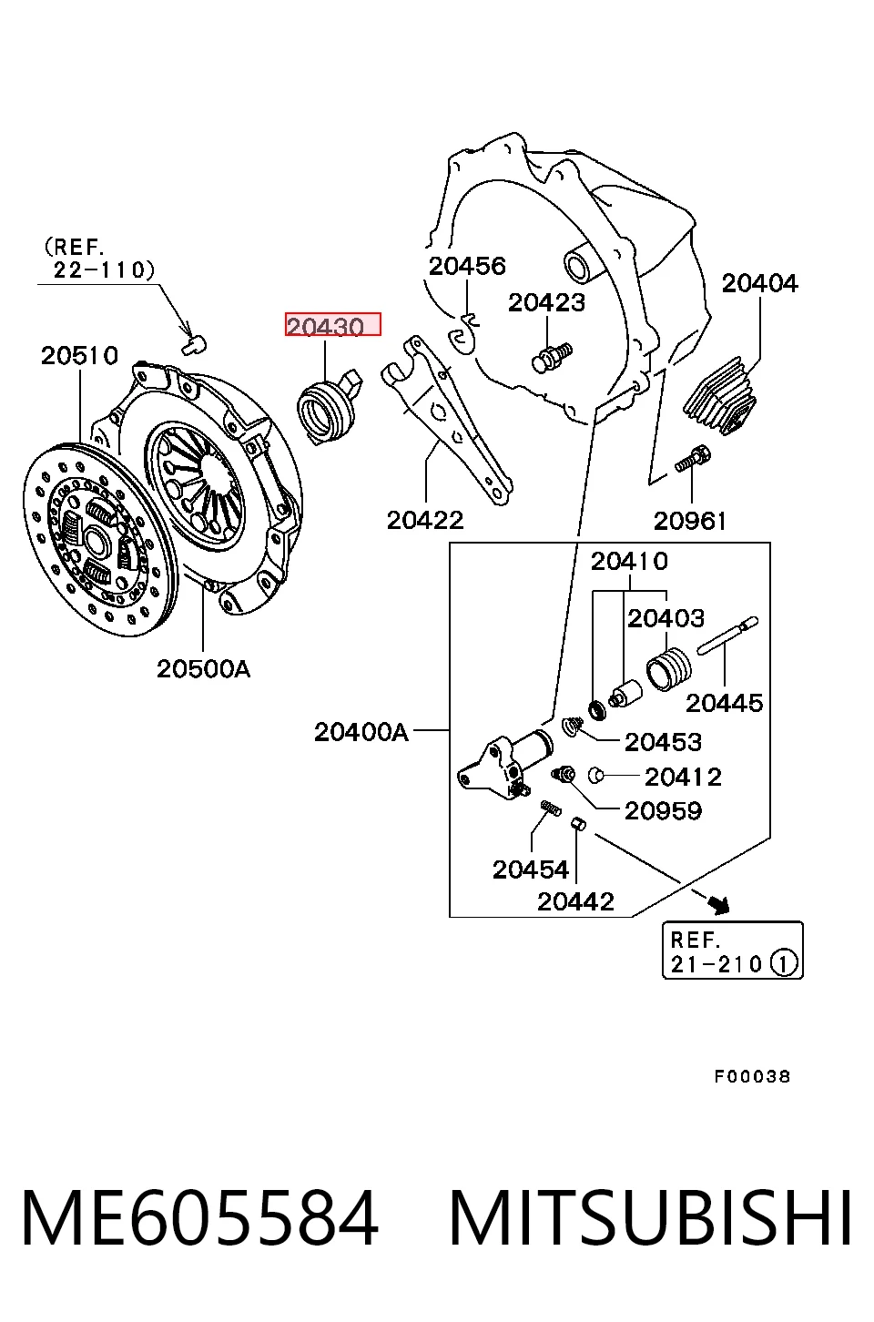 Łożysko wyciskowe sprzęgła ME600576 Hyundai/Kia