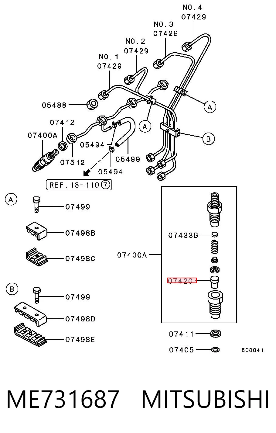 ME731687 Mitsubishi Rozpylacz wtrysku diesla