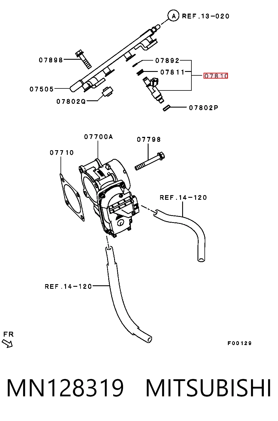 MN128319 Mitsubishi Wtryskiwacz paliwa