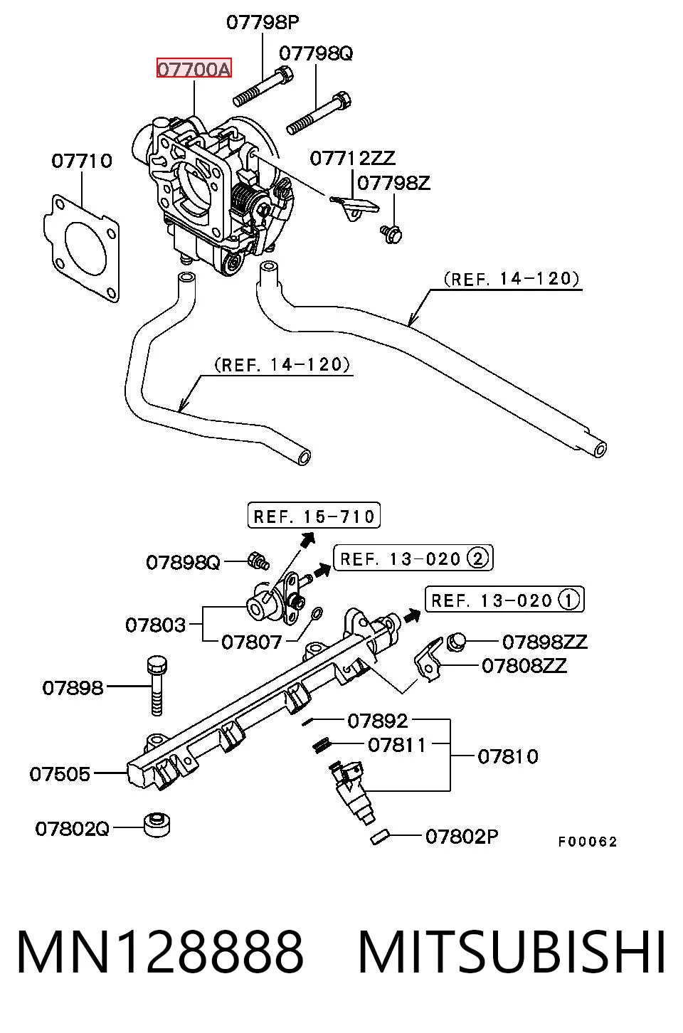 MN128888 Mitsubishi Przepustnica, komplet