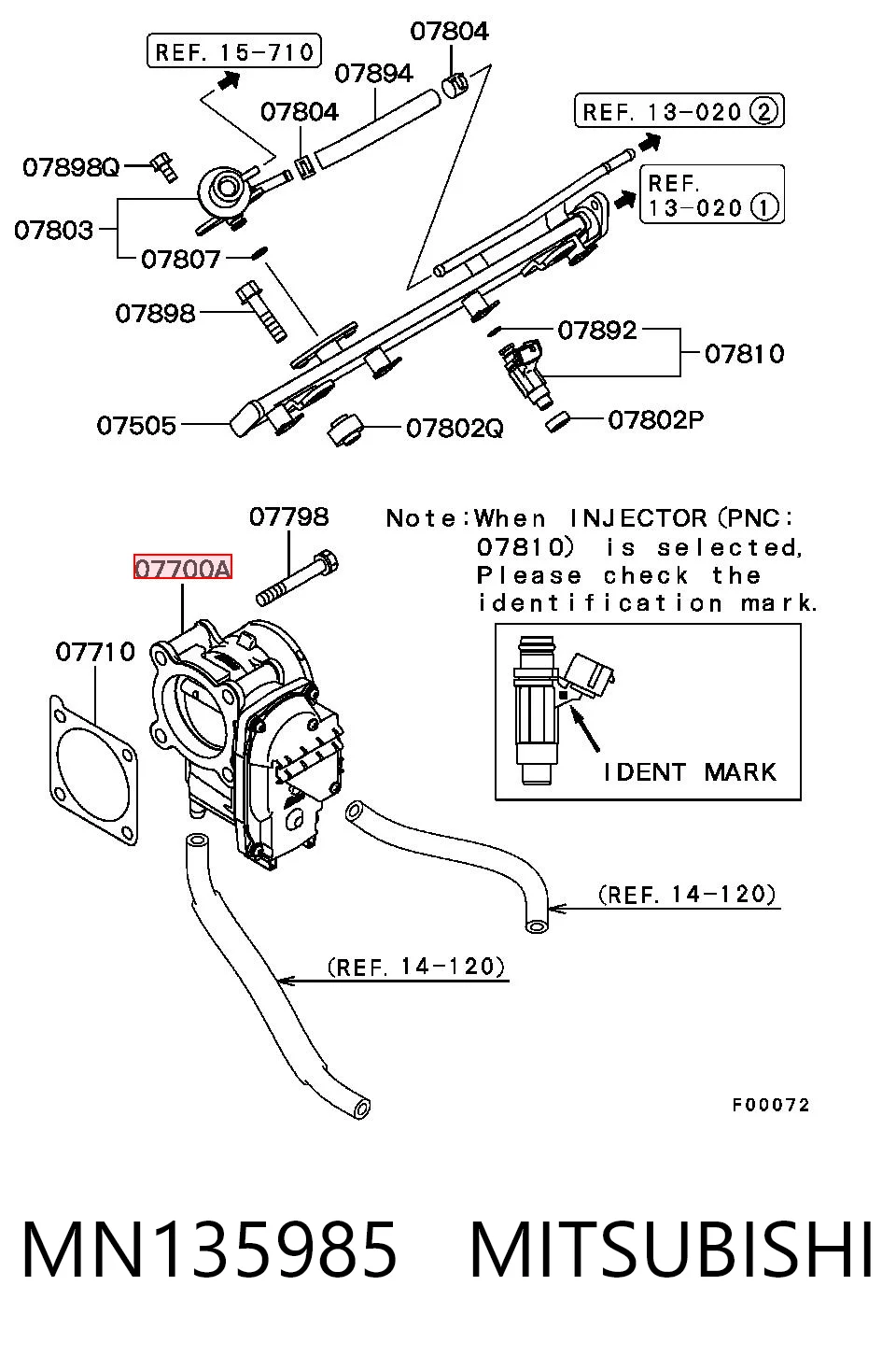 MN135985 Mitsubishi Przepustnica, komplet