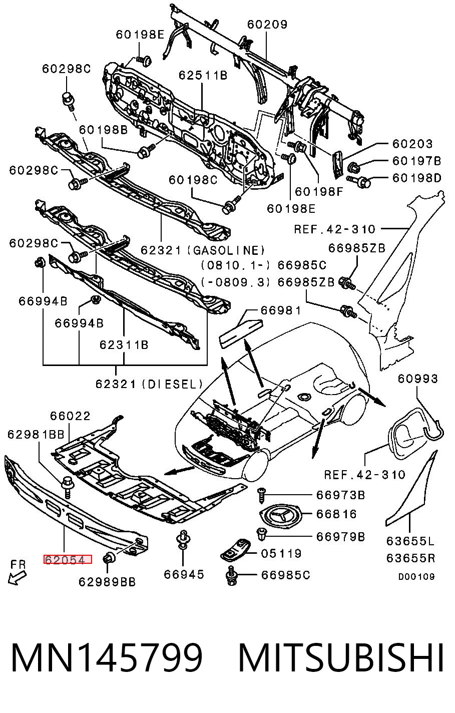 Do koszyka Wzmocnienie zderzaka przedniego Mitsubishi Colt VI Z3A
