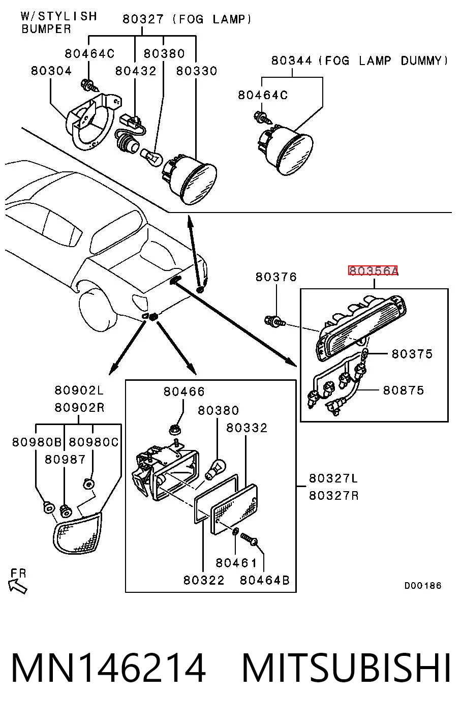 Lampa stop tylna dodatkowa do Mitsubishi L 200 IV KA, KB