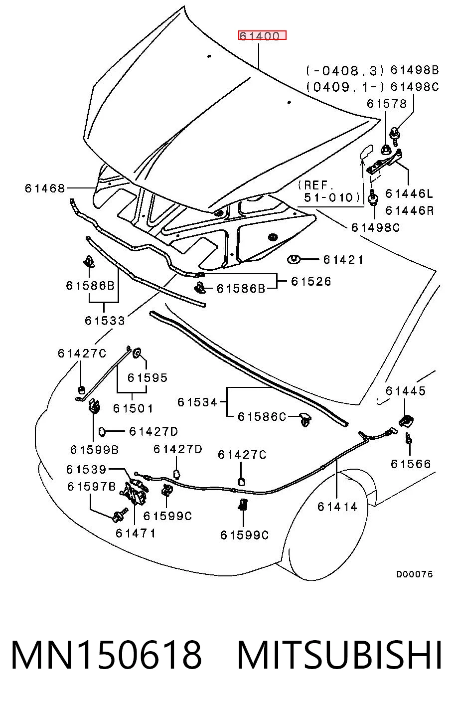 Maska silnika do Mitsubishi Lancer IX CSA