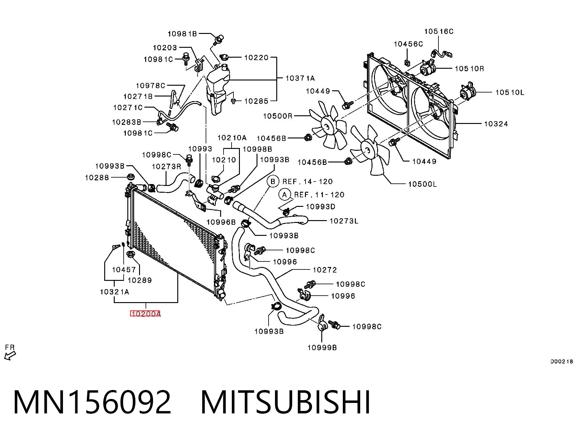 MN156092 Mitsubishi Chłodnica silnika