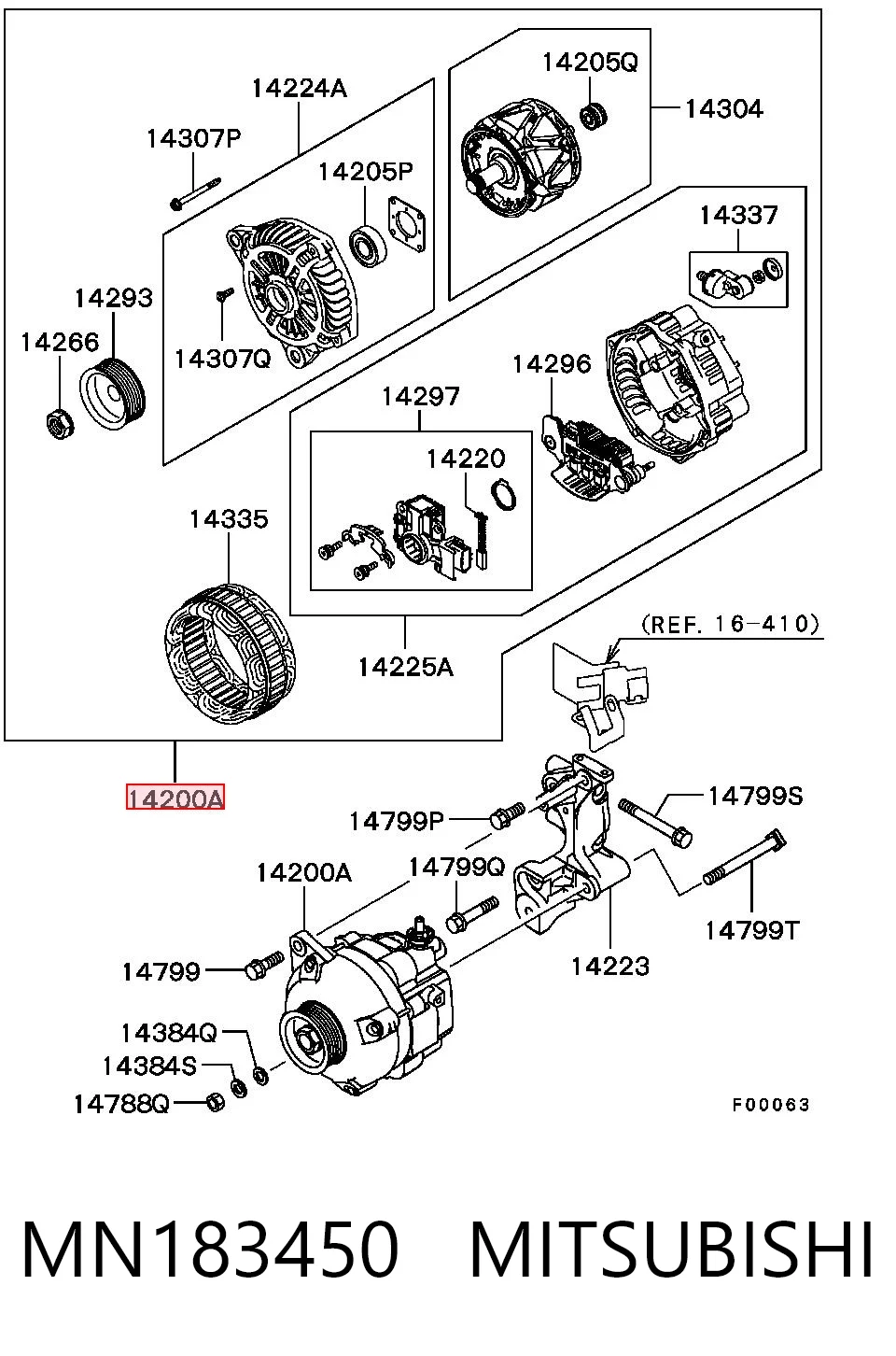 MN183450 Mitsubishi Alternator