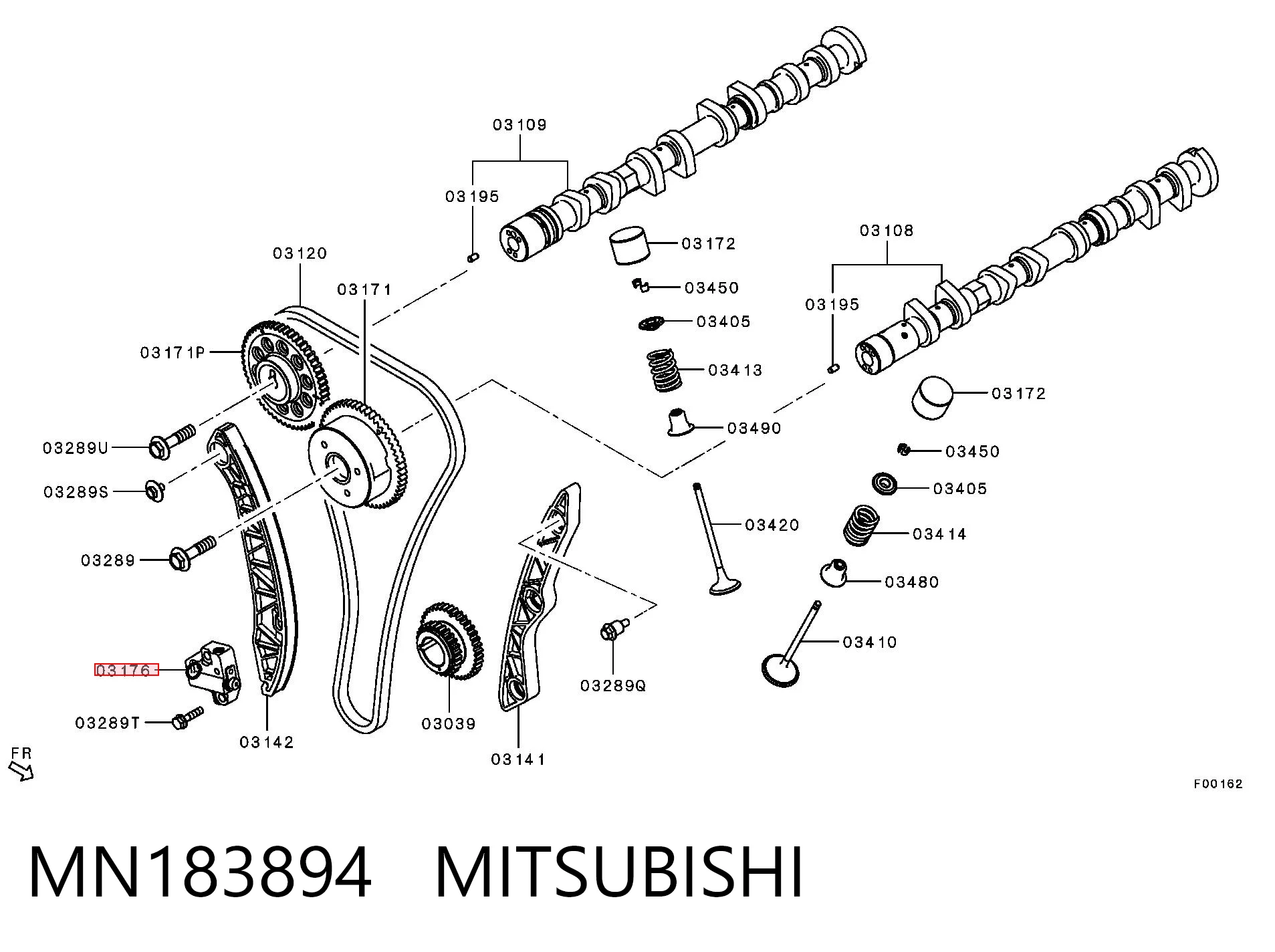 MN183894 Mitsubishi Napinacz łańcucha rozrządu